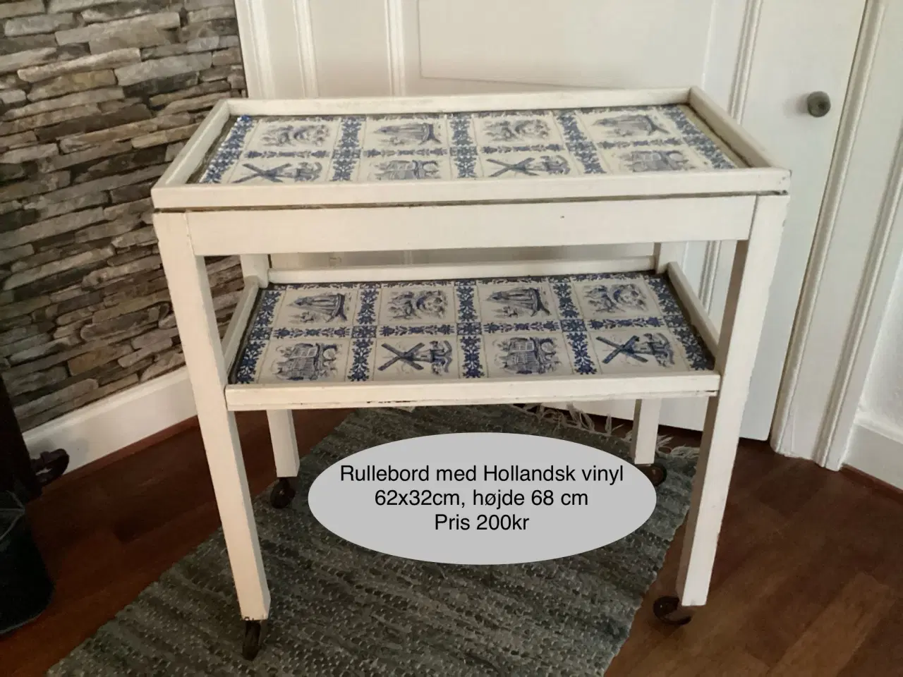 Billede 1 - Vintage rullebord-barbord med messinghåndtag