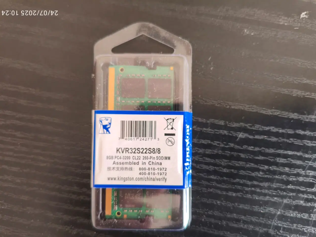 Billede 1 - Ny Kingston DDR4 8Gb 3200Mhz Bærbar ram