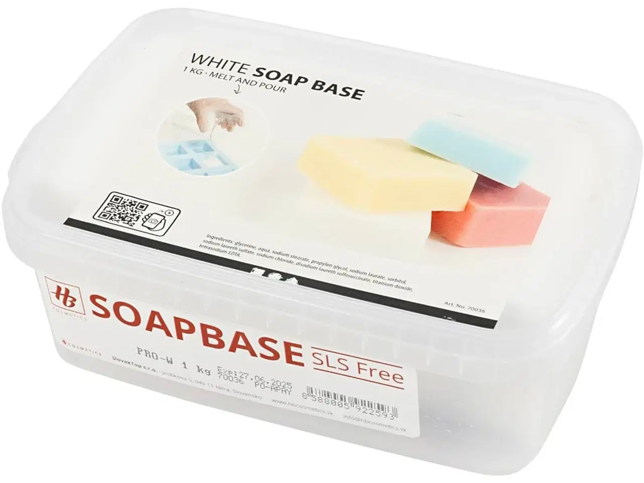 Billede 1 - Hvid glycerin sæbemasse, hvid, 1 kg