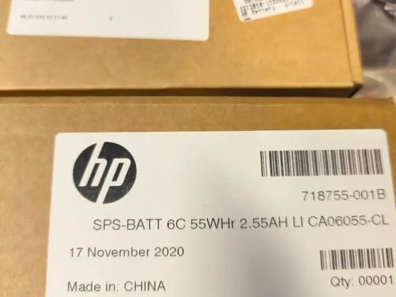 Billede 1 - 2 stk. HP batterier til bærbar PC (ubrugt) (se billeder)