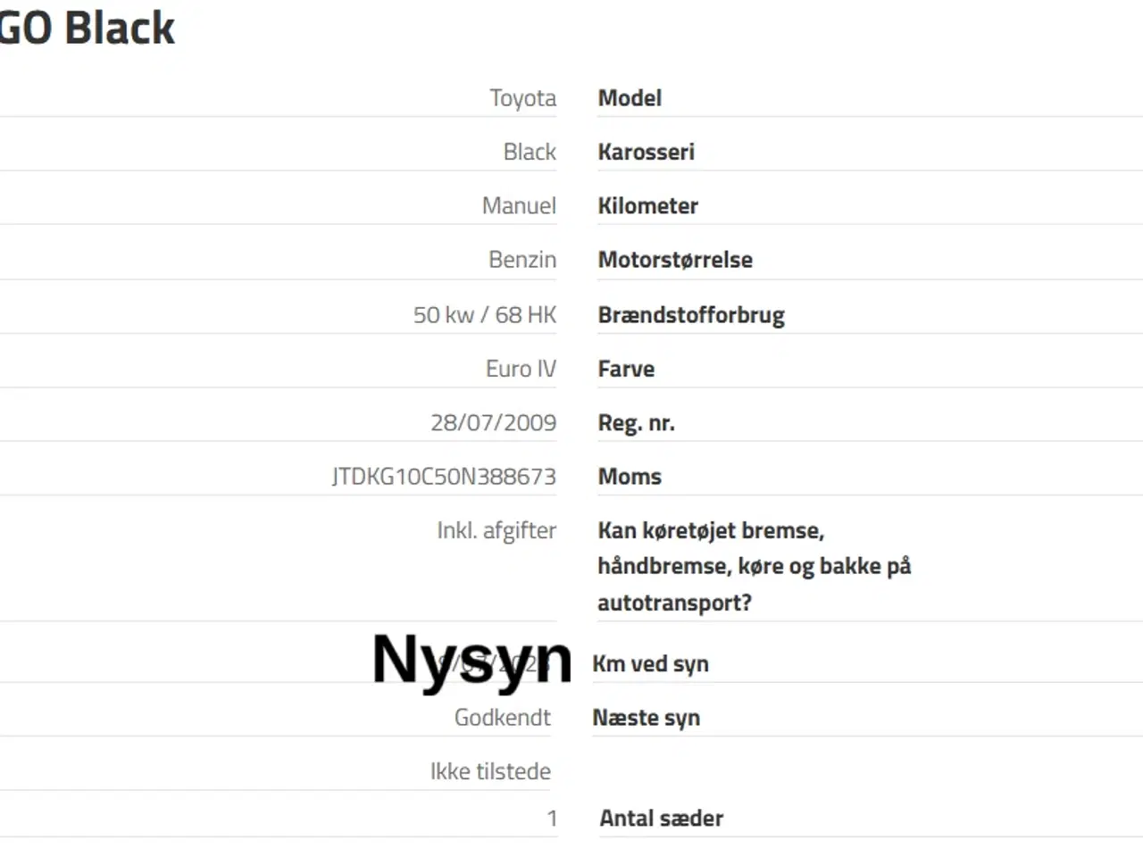 Billede 12 - Perfekt Aygo. Nysynet. nummerplade