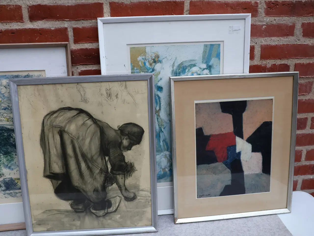 Billede 7 -  11 Stk Div litografier, malerier m.m. 