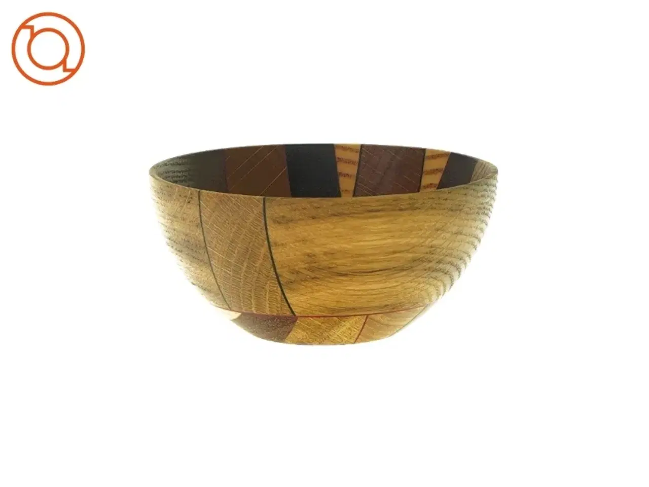 Billede 1 - Skål i lystræ og røde streger