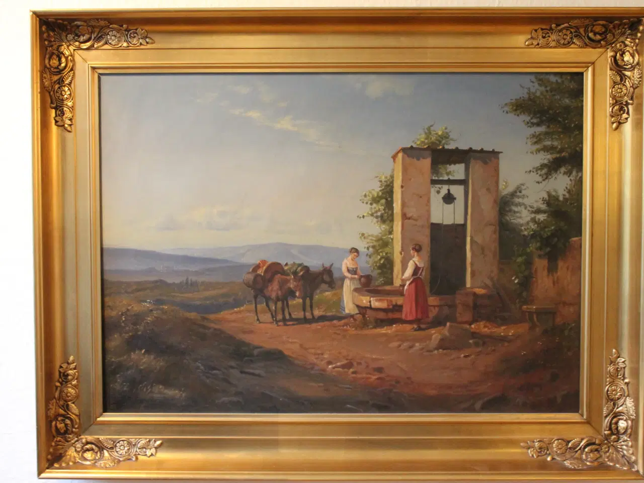 Billede 1 - Italiensk motiv med unge kvinder ved brønd