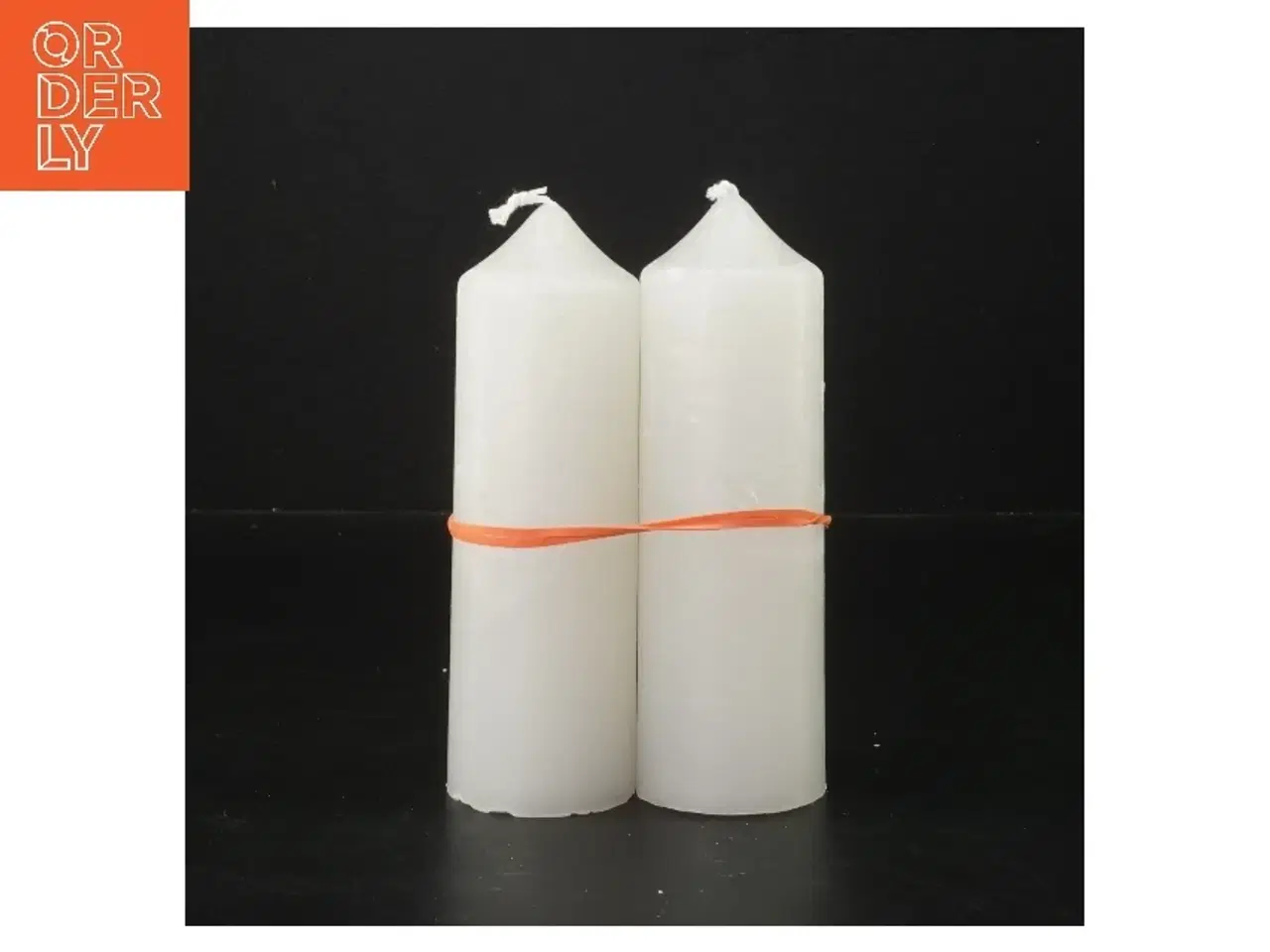Billede 1 - Hvide stearinlys, sæt af to (str. 15 cm)