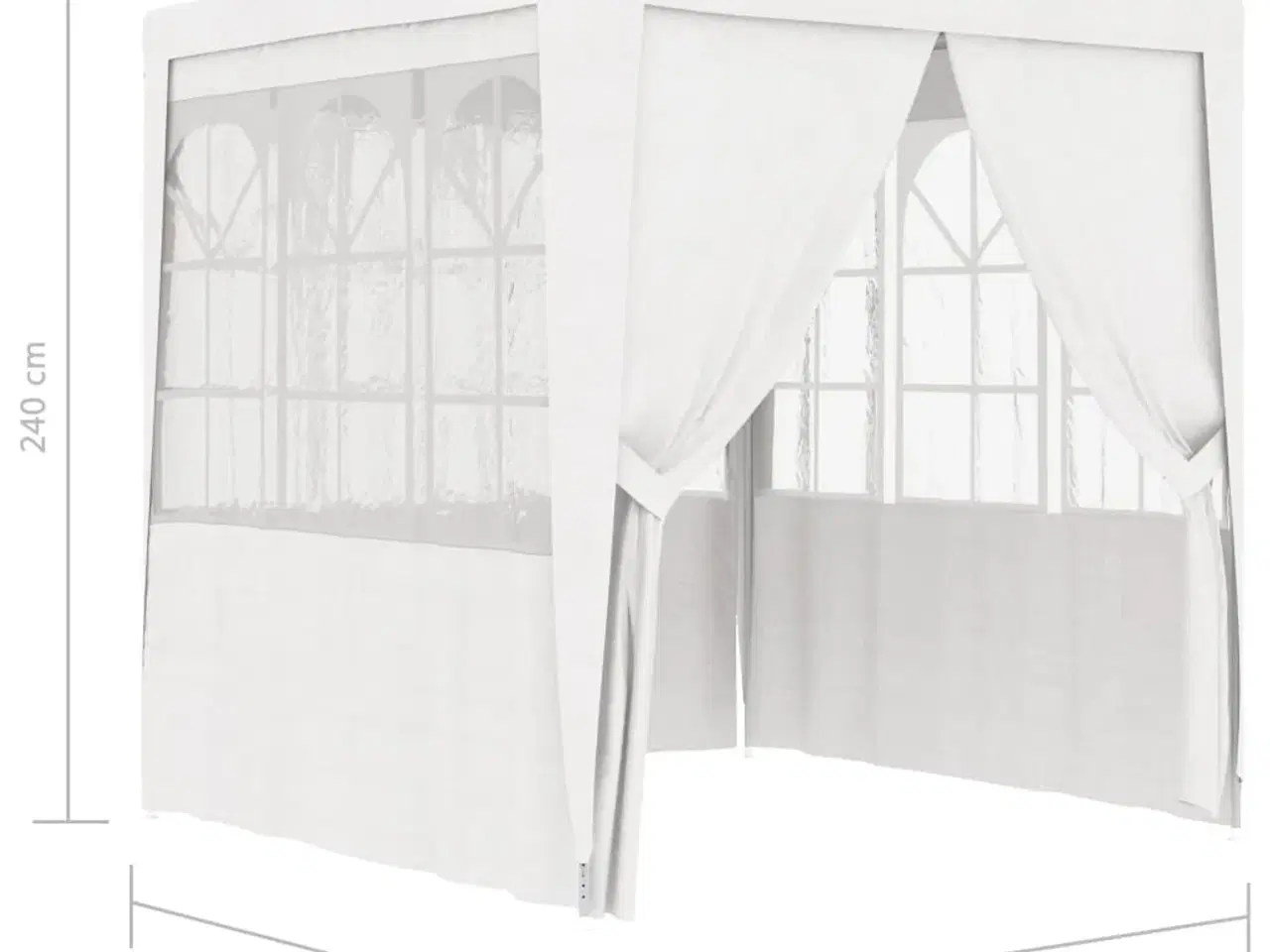 Billede 8 - Festtelt med sidevægge 2x2 m 90 g/m² hvid