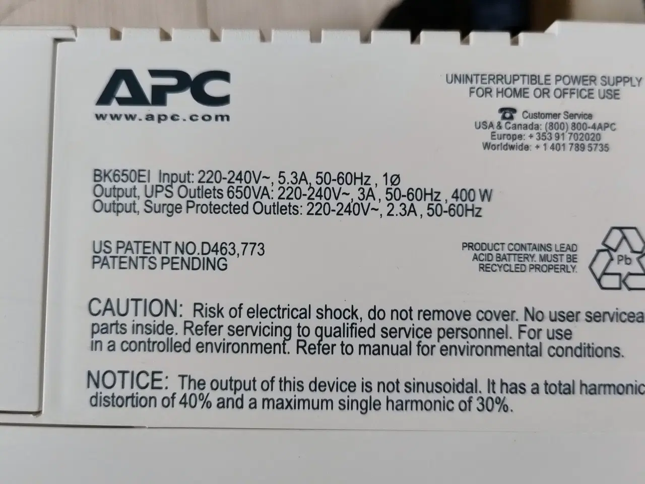 Billede 3 - APC BK650EI UPS (Uninterruptible power Supply)