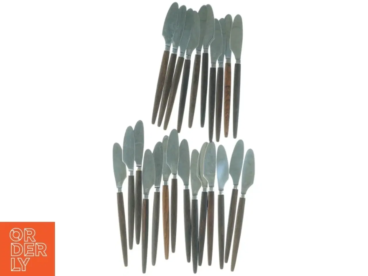Billede 1 - 24 stk. Raadvad Eton knive i rustfrit stål med palisander træhåndtag (str. 21,5 x 2 cm)