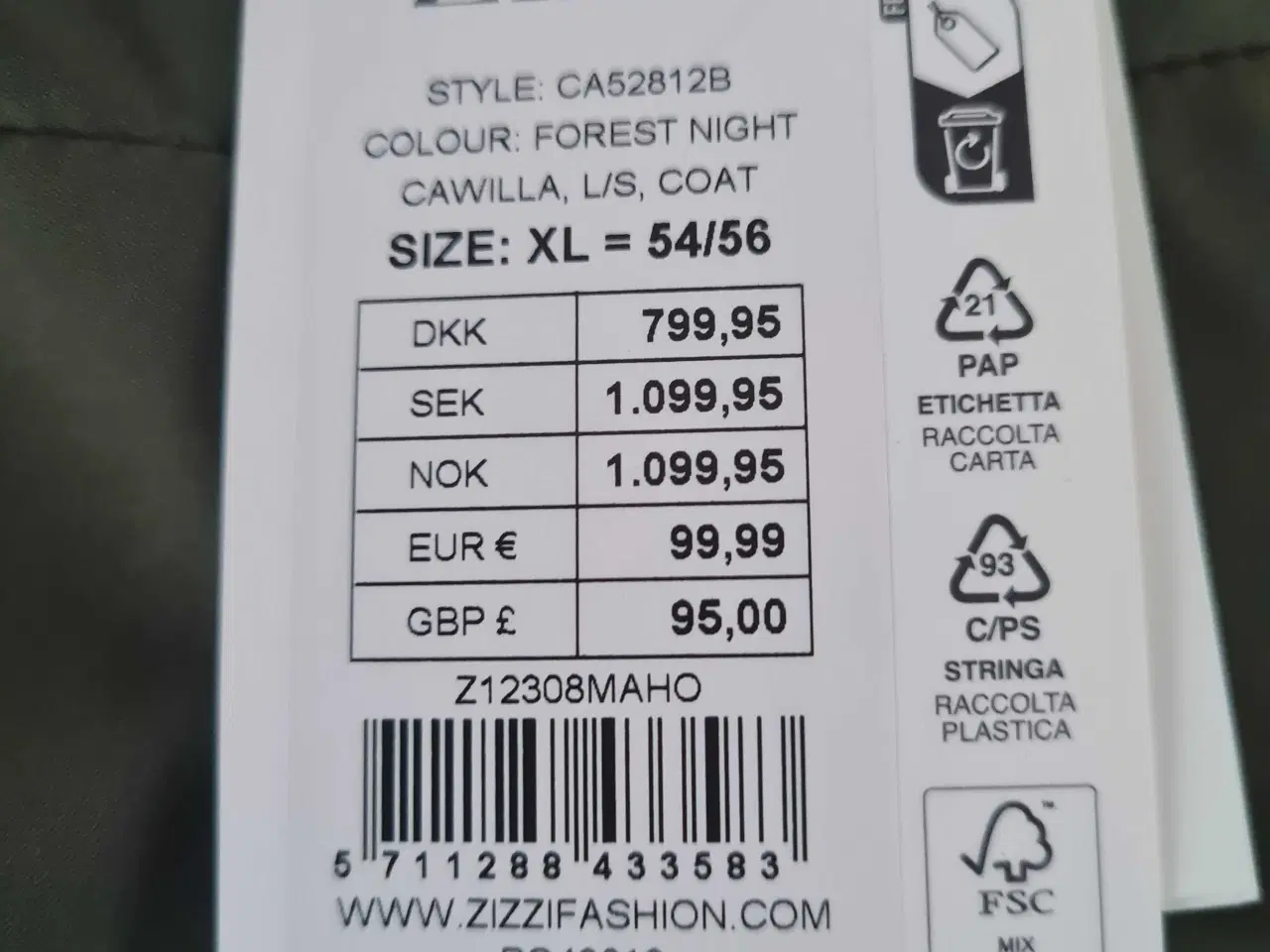 Billede 2 - Oliven grøn frakke/jakke fra Zizzi,  