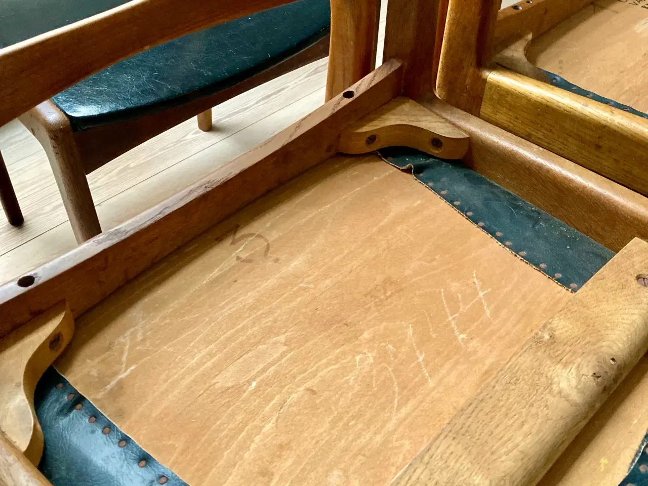 Billede 11 - 6 (7) teak / eg stole 60’erne Slagelse Møbelværk m