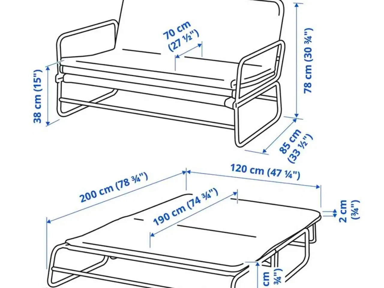 Billede 2 - Sovesofa, Knisa mørkegrå/sort