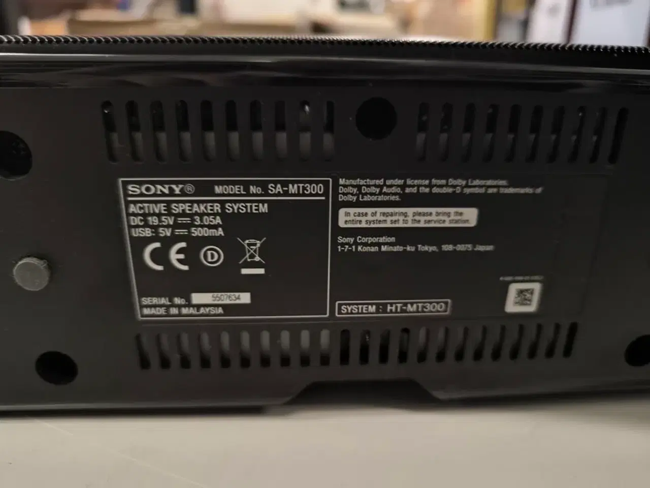 Billede 6 - Soundbar med subwoofer SONY SA-MT300 og SA-WMT300