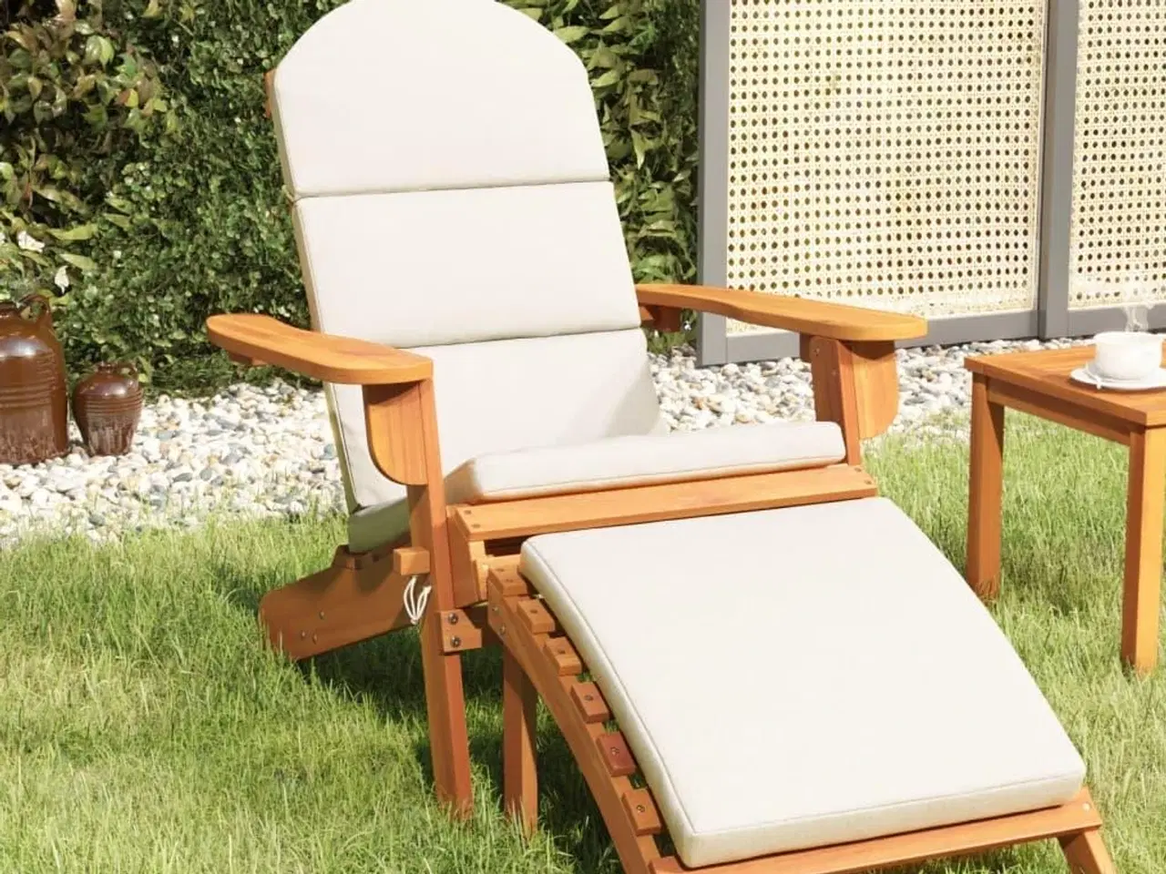 Billede 1 - Adirondack-havestol med fodstøtte massivt akacietræ