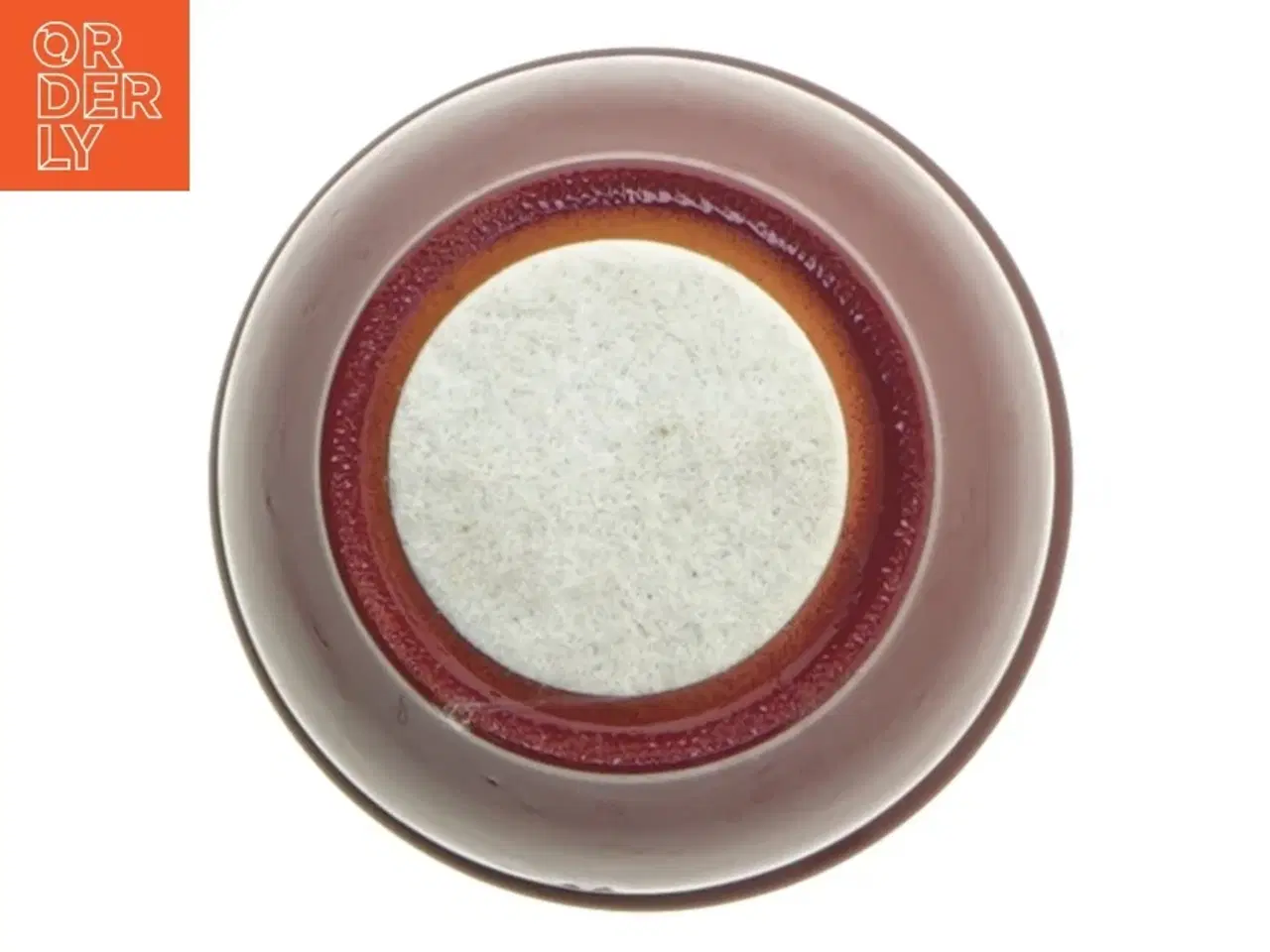 Billede 2 - Lille burgundy keramik pot (str. Ø 8 cm længde 6 cm)