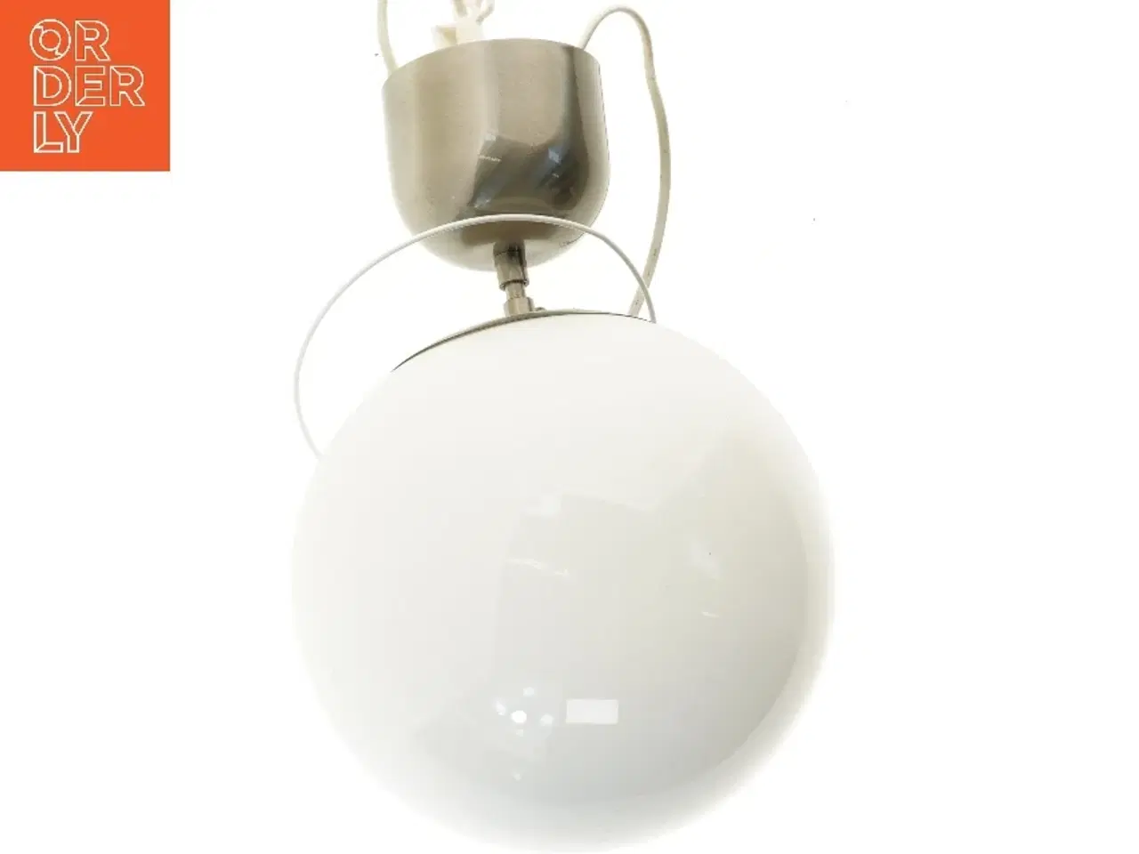 Billede 2 - Hvid glas pendel lampe (str. 38x24 cm)