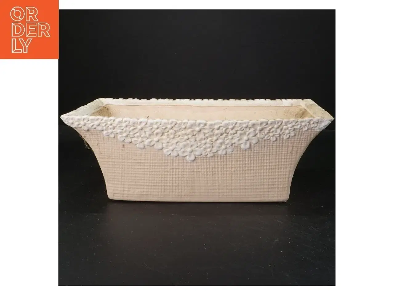 Billede 1 - Blomsterpotte med blomstermønster (str. 33x17x11 cm)