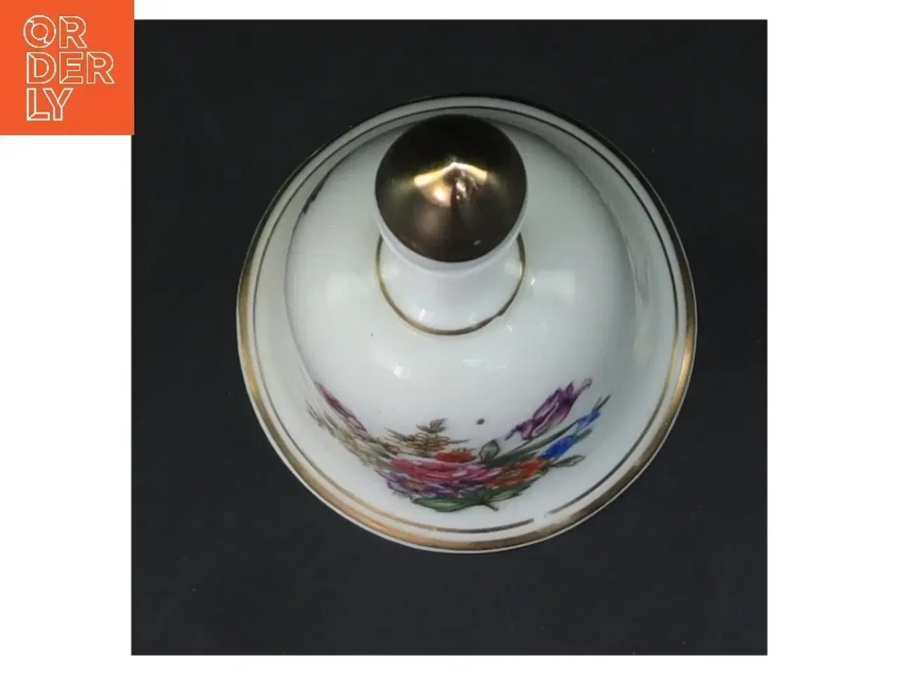 Billede 3 - Porcelænsklokke med blomstermønster (str. Ø 6,5 cm længde 14 cm)