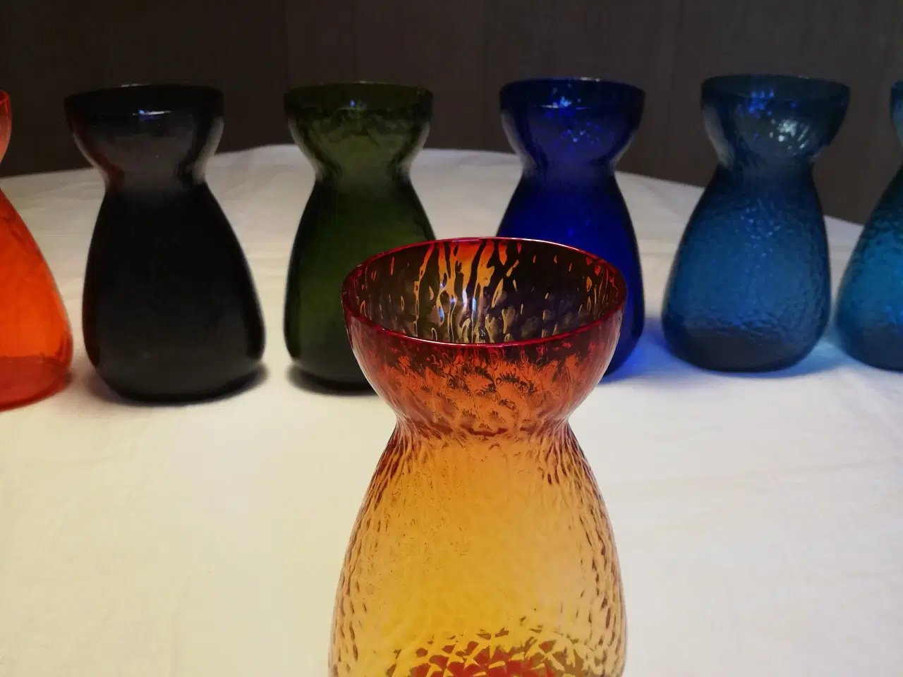 Billede 5 - Ovale hamret hyacintglas fra Kastrup/Fyens Glasvær