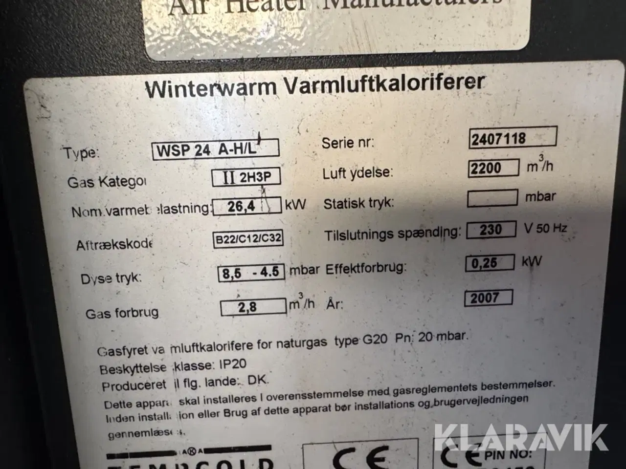 Billede 6 - Varmekaloriferer Winterwarm B.V. WSP 24 A-H/L til gas