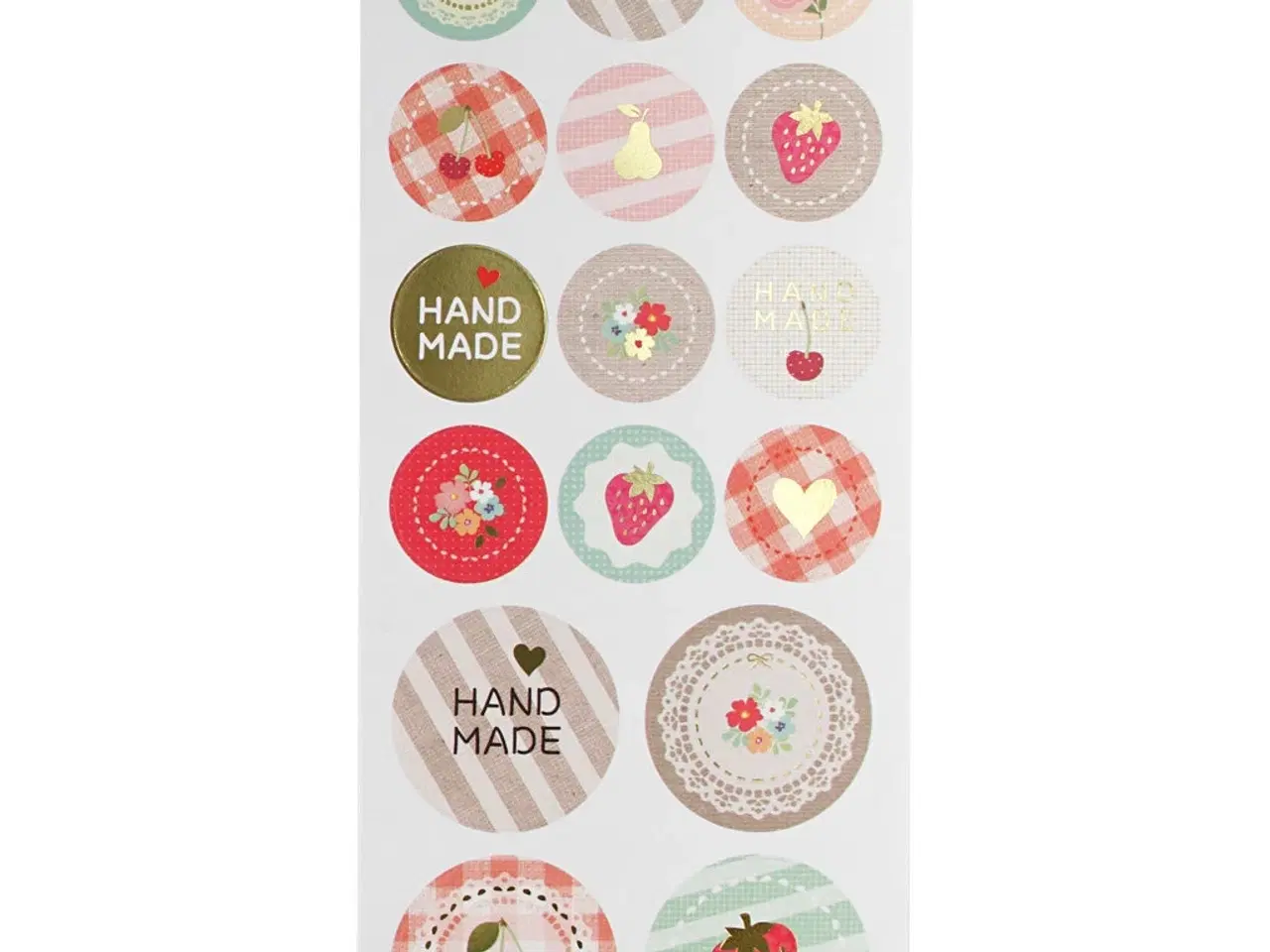 Billede 1 - Håndlavede stickers - 10x23 cm ark med motiver