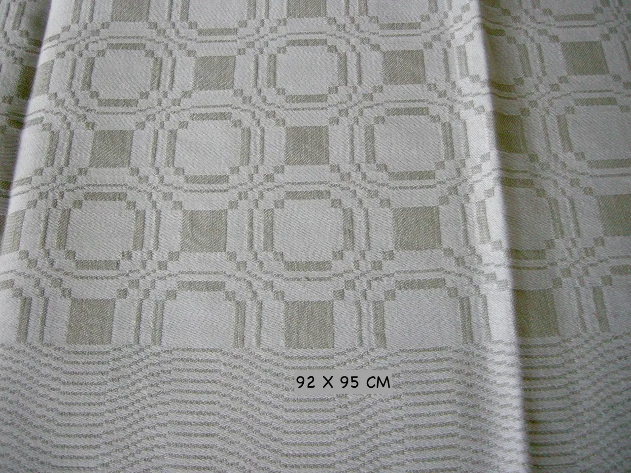 Billede 2 - 92x95 Hørdug  Jacquardvævet Damask - Dobbeltvævet 