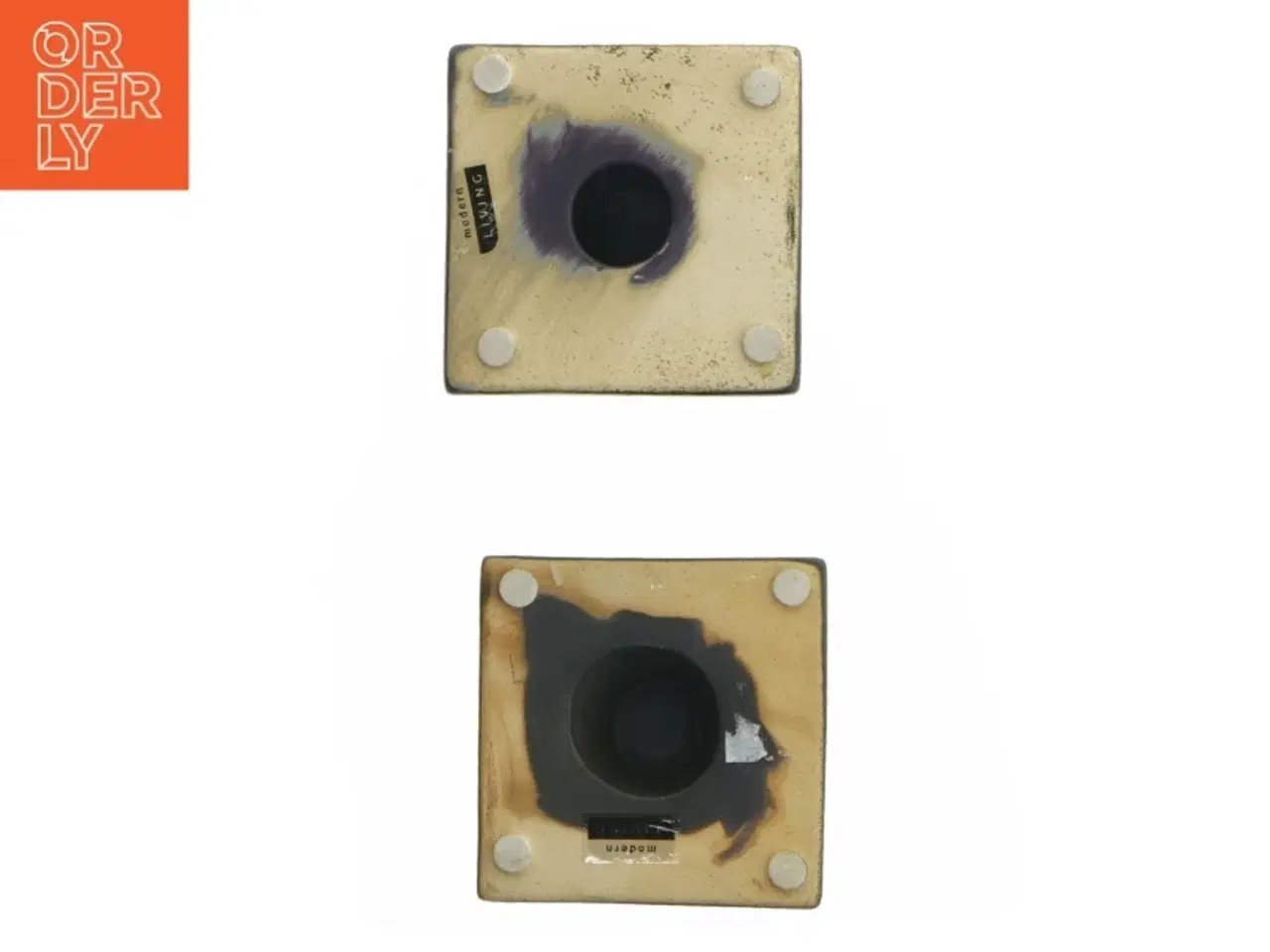 Billede 4 - Sæt af sorte lysestager (str. 9x9x5,5 &9x9x7,5 cm)