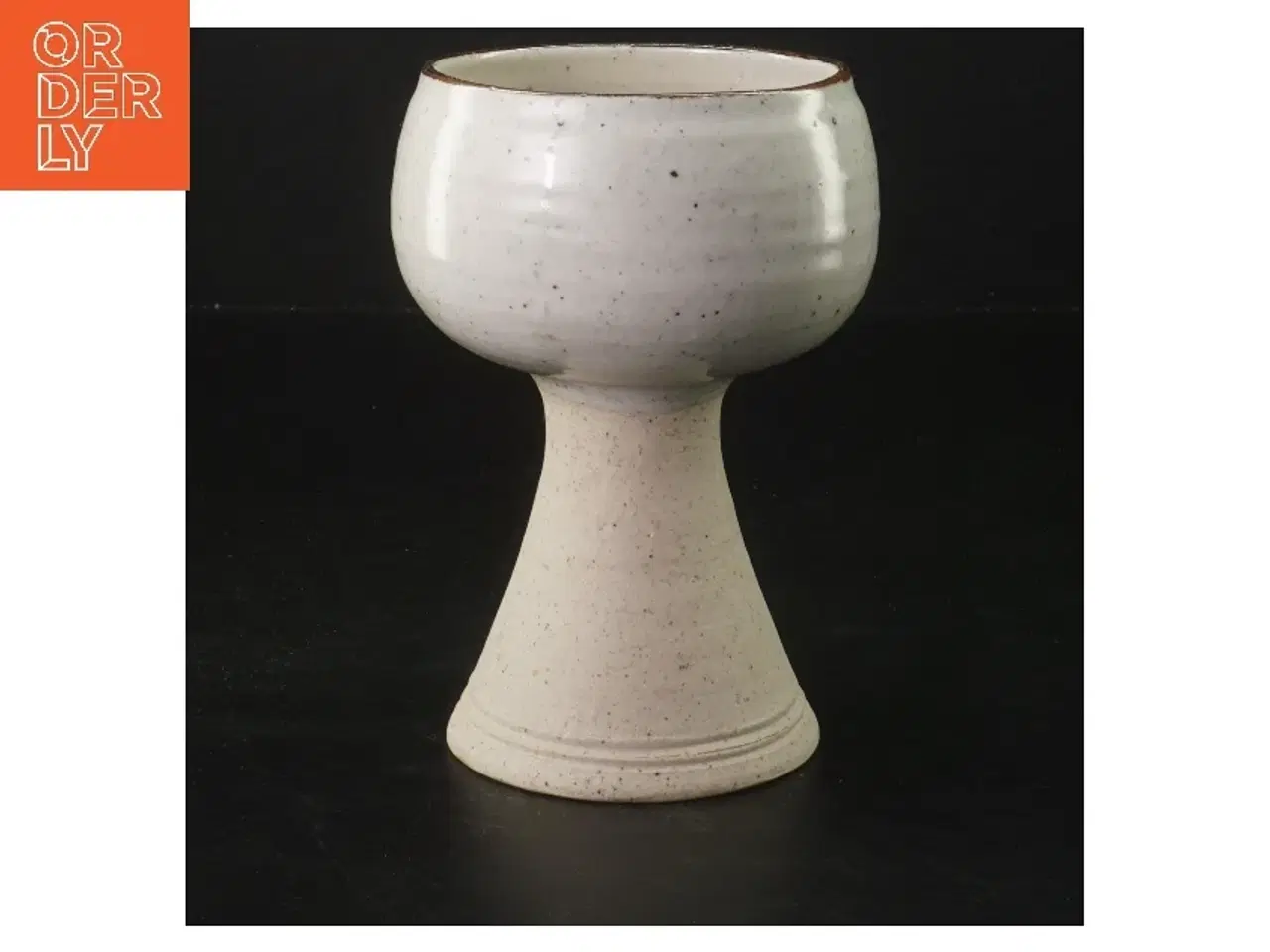 Billede 1 - Keramik vase på fod (str. Ø 8,5 cm længde 14 cm)