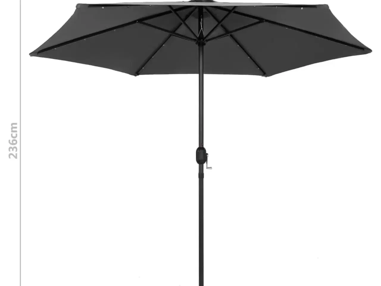 Billede 7 - Udendørs parasol med LED-lys og aluminiumsstang 270 cm antracitgrå