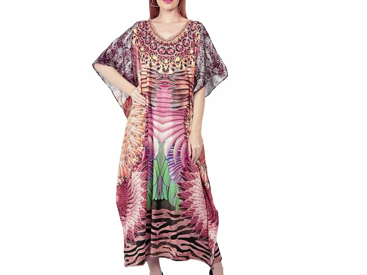 Billede 1 - kaftan Boho kjole- afrikansk look- plus størrelse.