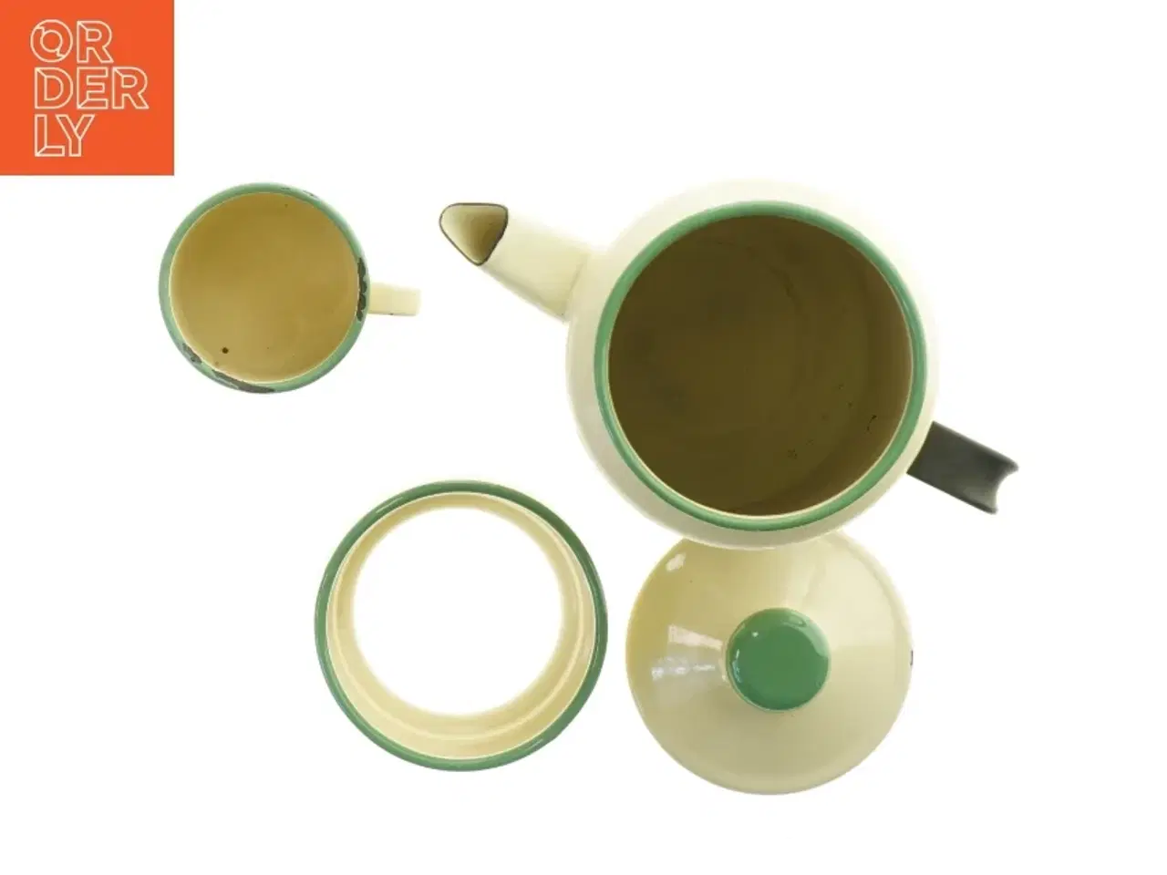 Billede 2 - Emalje kaffekande fra svenske Kockums. Tilhørende krus