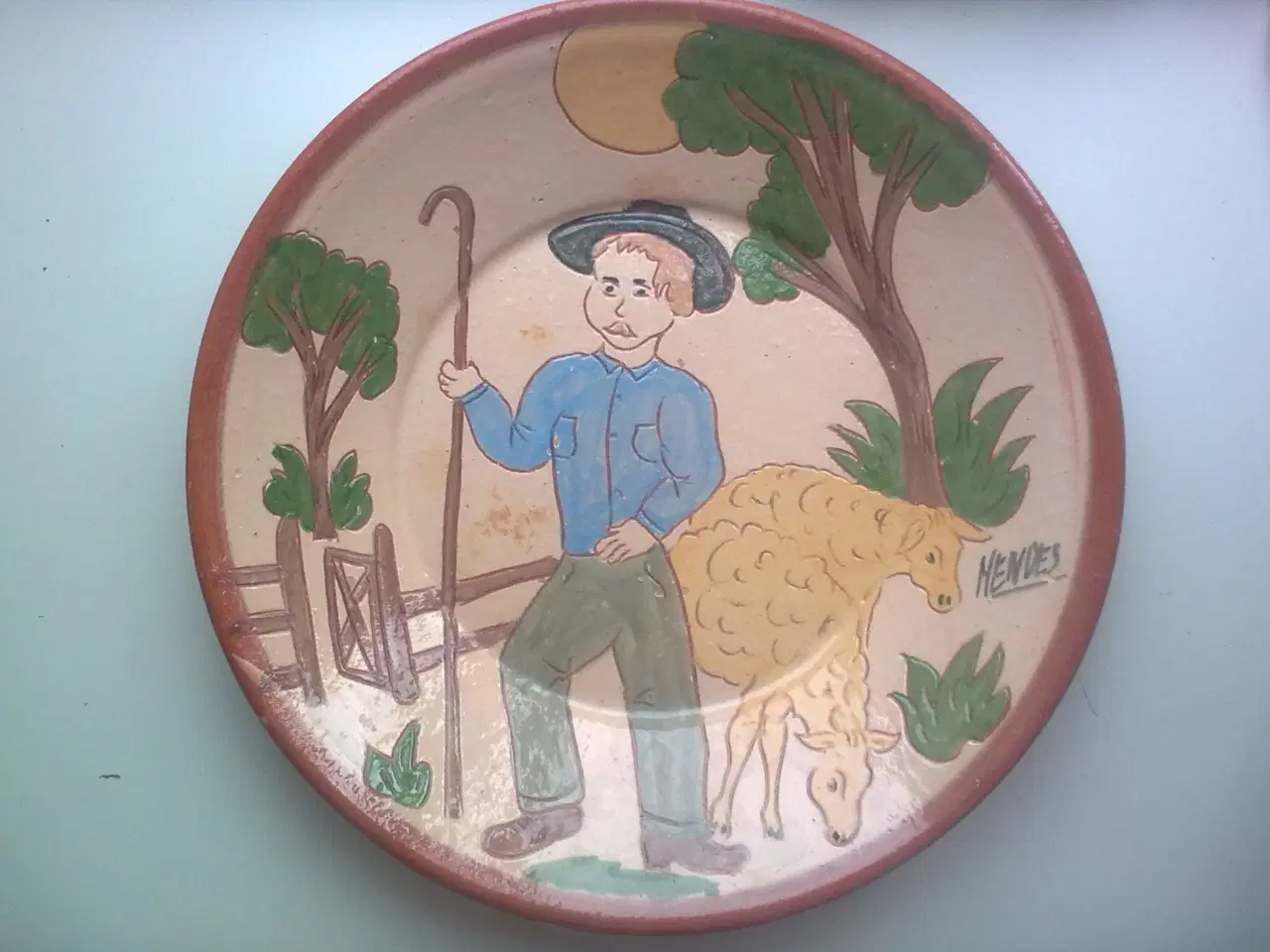 Billede 1 - Keramik fad med får PLANTE underskål