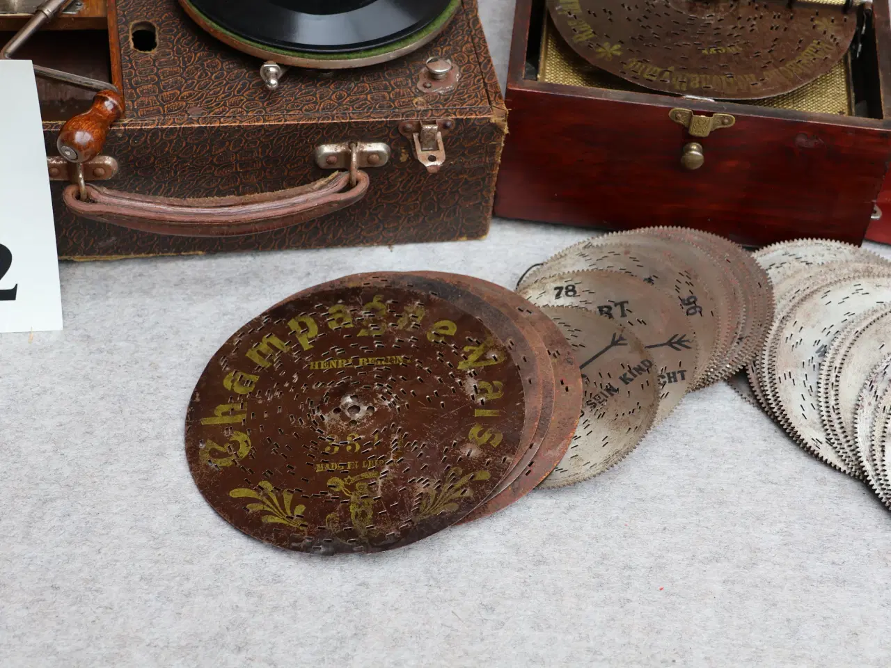 Billede 8 - Gl Gramophone og 2 stk gl musikbokse. 