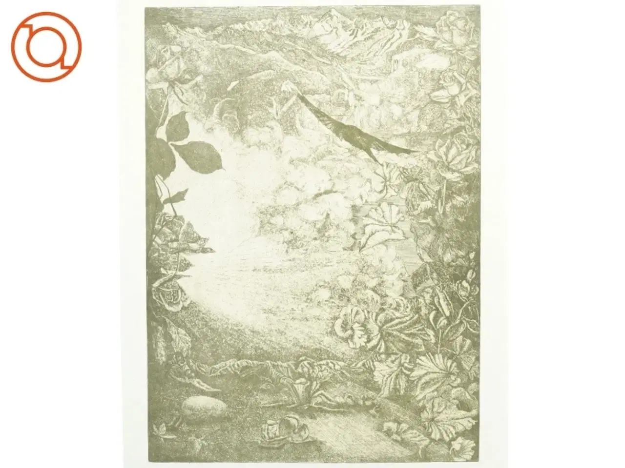 Billede 1 - Stregtegning/plakat af naturmotiv (str. 41 x 59 cm)