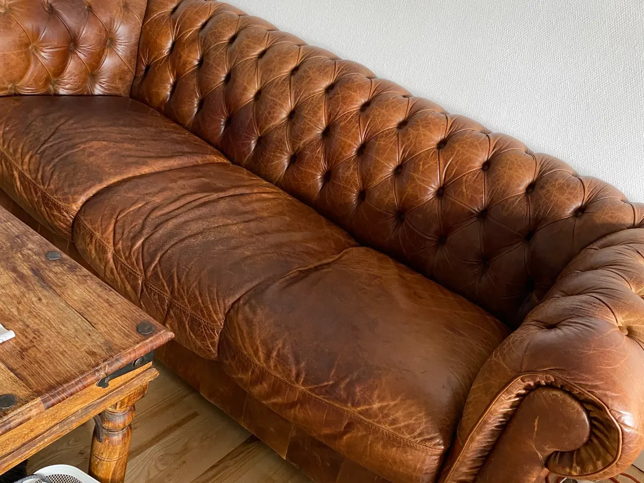 Billede 2 - Chesterfield sofa cognacfarvet 