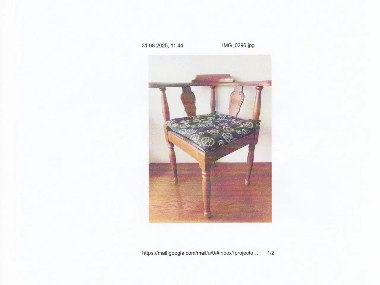 Billede 2 - Gammelt skrivebord og stol