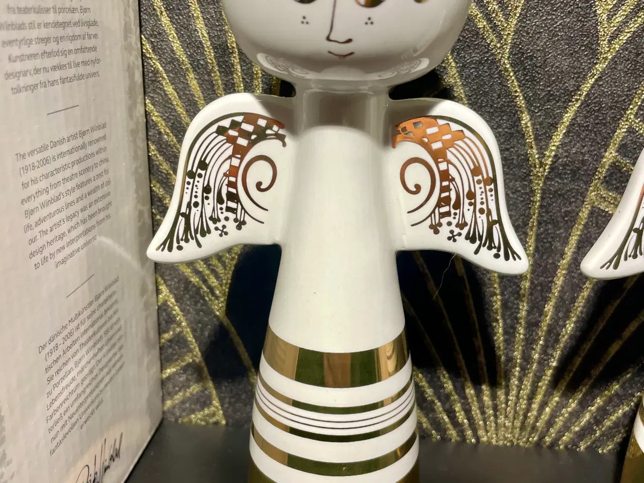 Billede 5 - Bjørn Wiinblad engle 2stk. hvid og guld