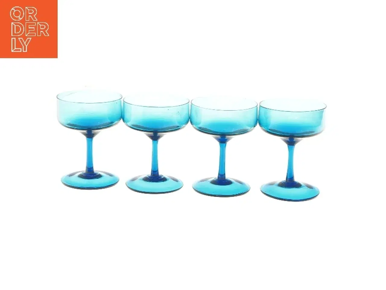 Billede 1 - Blå champagneskåle / cocktailglas (str. 12x9,5 cm)