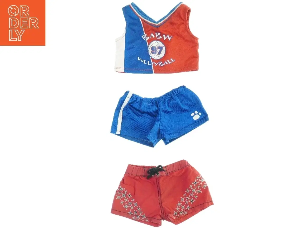 Billede 2 - Tøjklædt bamse fra Build a Bear (str. H. 45 cm)