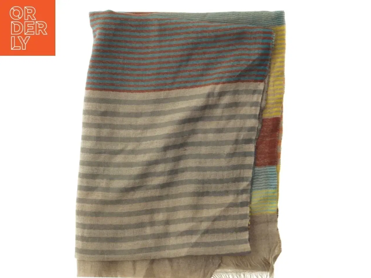 Billede 2 - Uldtørklæde med striber (str. 70x180 cm)