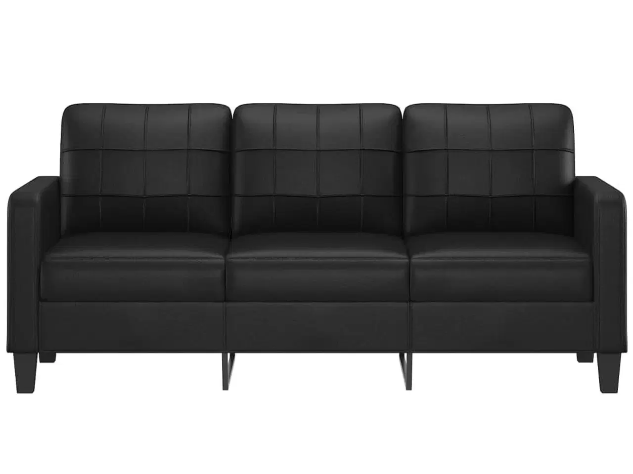 Billede 3 - 3-personers sofa 180 cm kunstlæder sort