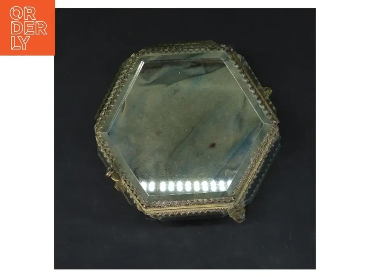 Billede 4 - Antik vintage glas smykkeskrin (str. 11,5x5,5 cm)