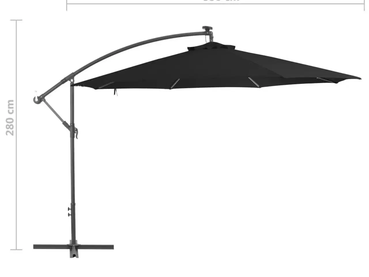 Billede 8 - Hængeparasol 350 cm aluminiumsstang sort