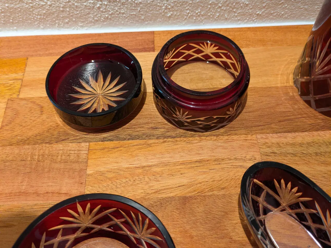 Billede 4 - Antik Eau de toilette sæt i Bøhmisk krystalglas,