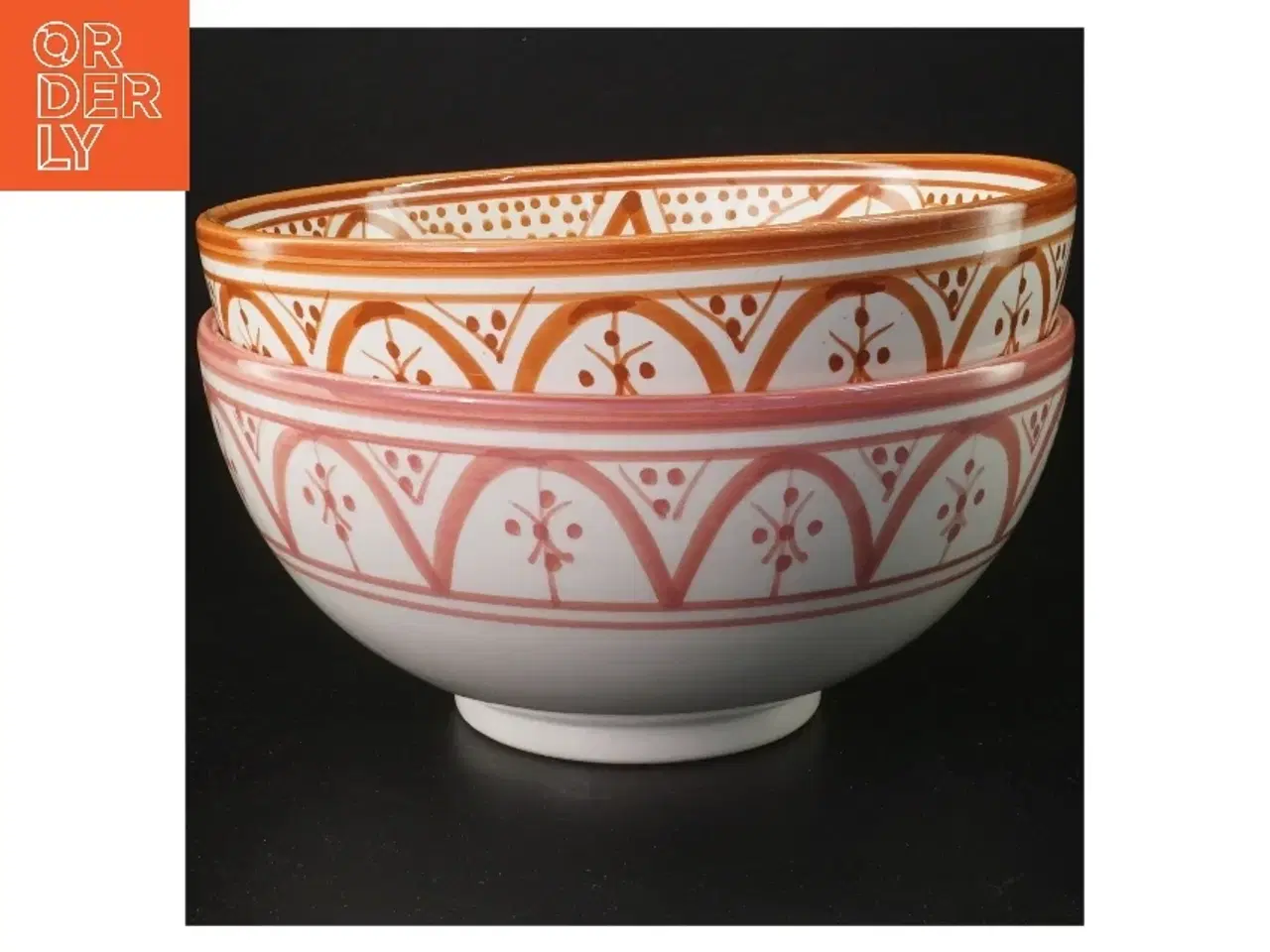 Billede 1 - Marokkanske Håndmalede keramikskåle (str. 2 styk, ø 20,5 cm)