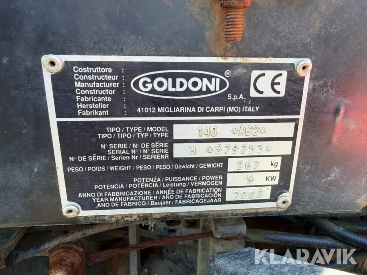 Billede 5 - Redskabsbærer Goldini 140 AB2 - Diesel - med stenrive og kost