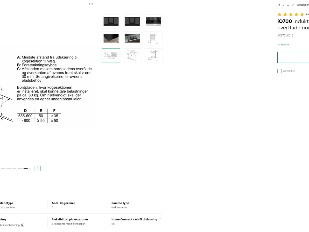 Billede 5 - Induktionskogeplade 90 cm, Siemens iQ700