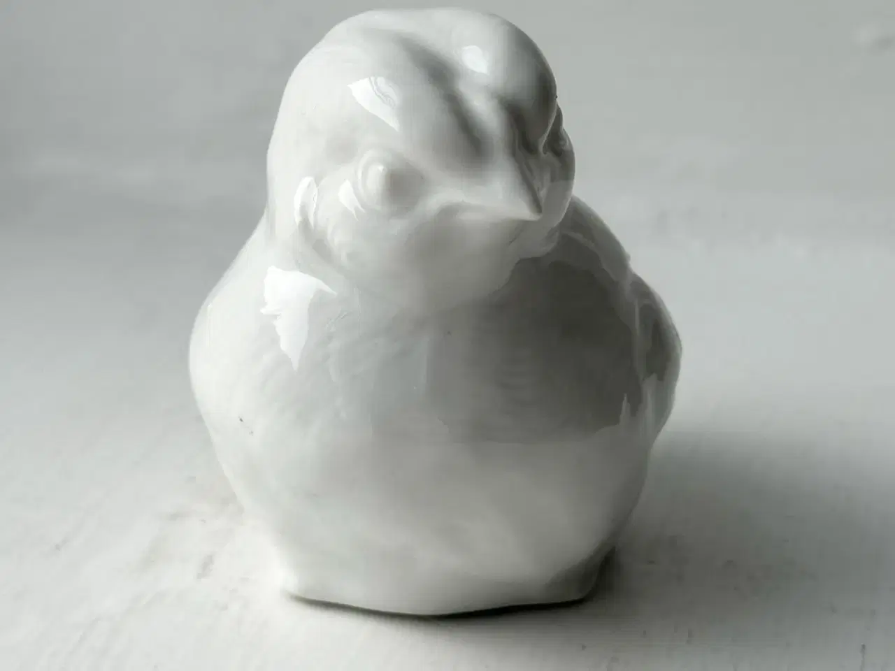 Billede 4 - Fugl, porcelæn, kylling, hvid glasur