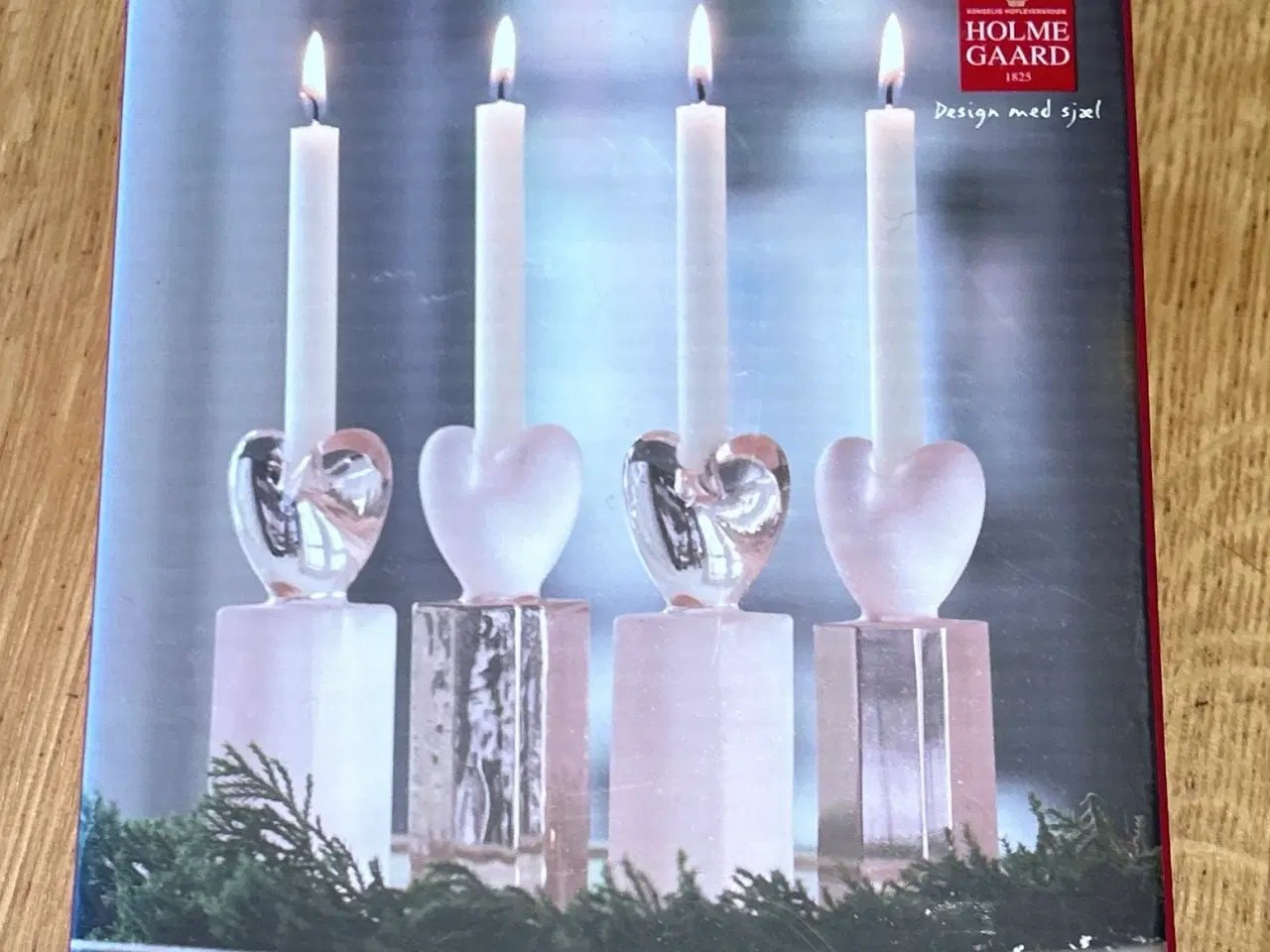 Billede 1 - Heart Advent - Rosa lysestager, Holmegaard