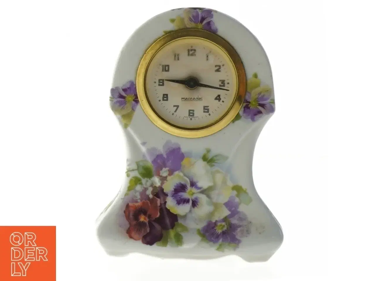 Billede 1 - Vintage ur med blomsterdesign (str. 14,5 cm)