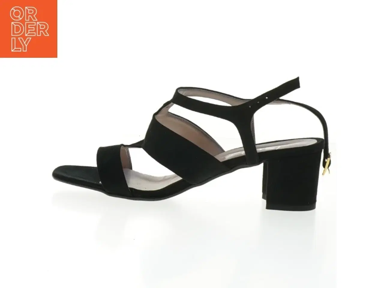 Billede 1 - Sorte sandaler med hæl fra Vera Pelle (str. 39 )